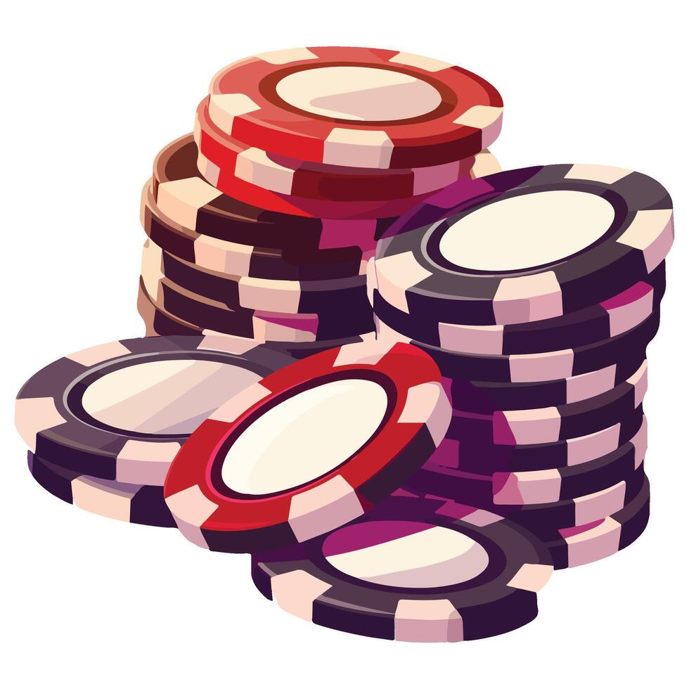 Casino chips stacks Illustration, Casino token vector