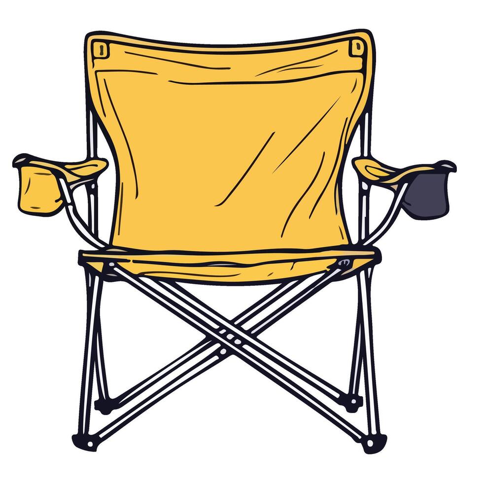 Portable Folding Chair illustration, Camping chair vector