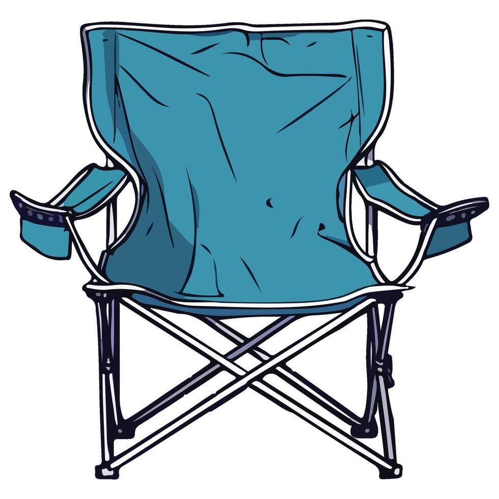 Portable Folding Chair illustration, Camping chair vector