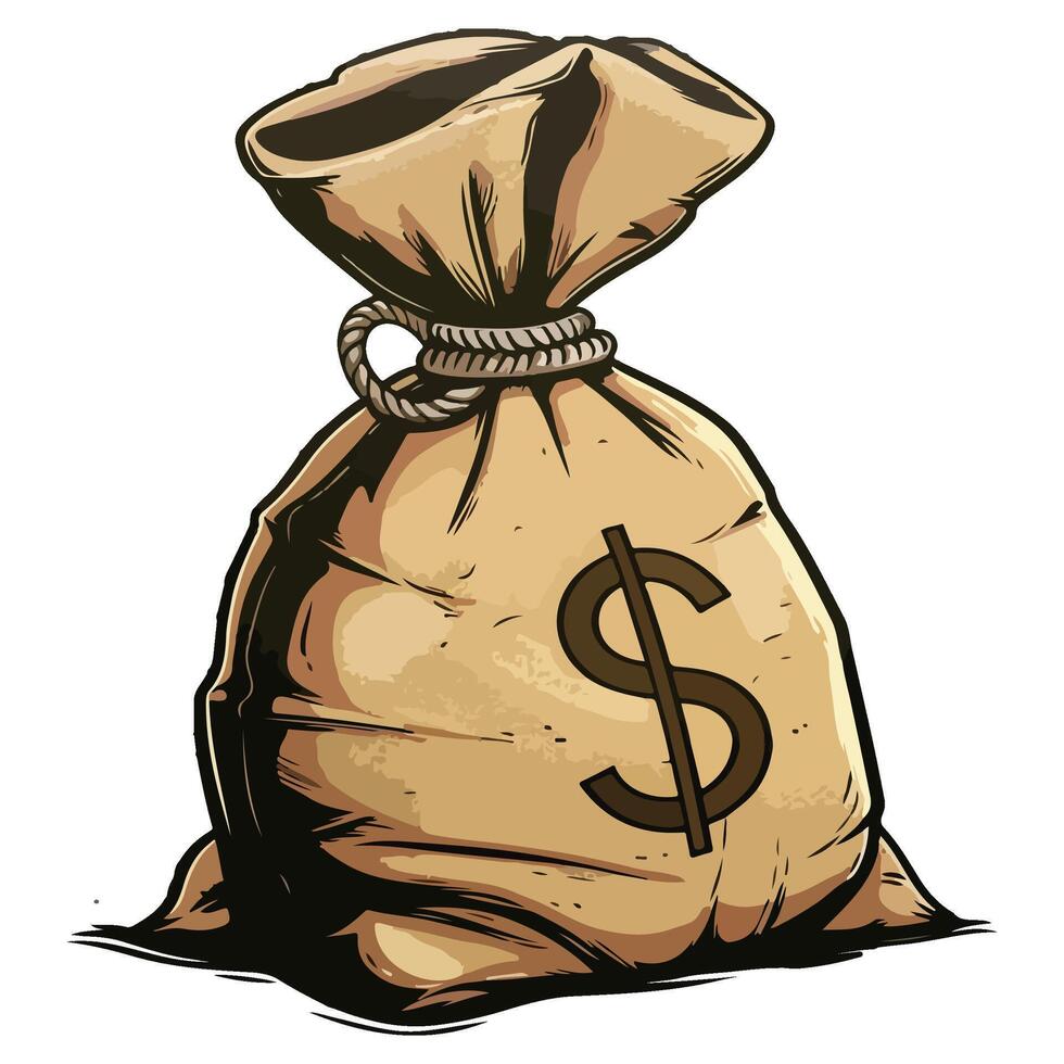 Money bag with dollar sign illustration vector