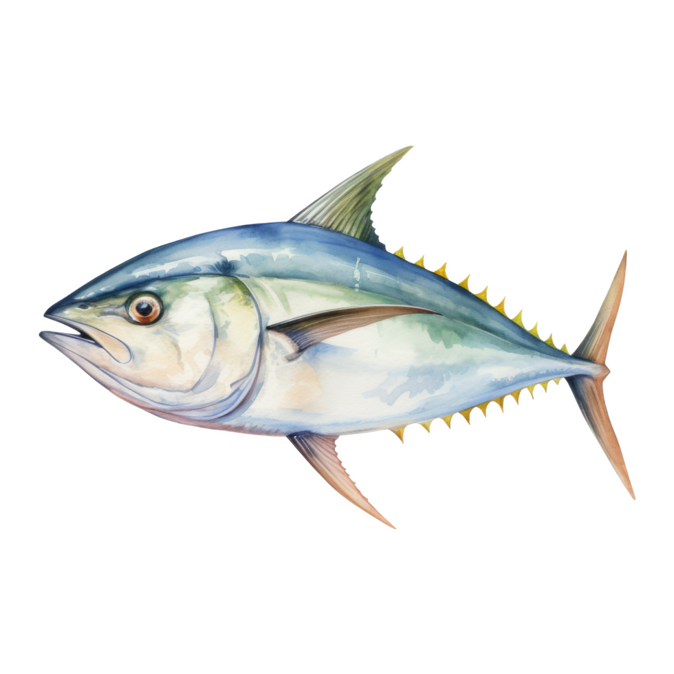 Tuna, Animal Illustration. Watercolor Style png