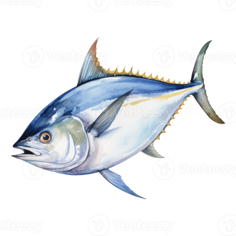 Tuna, Animal Illustration. Watercolor Style png