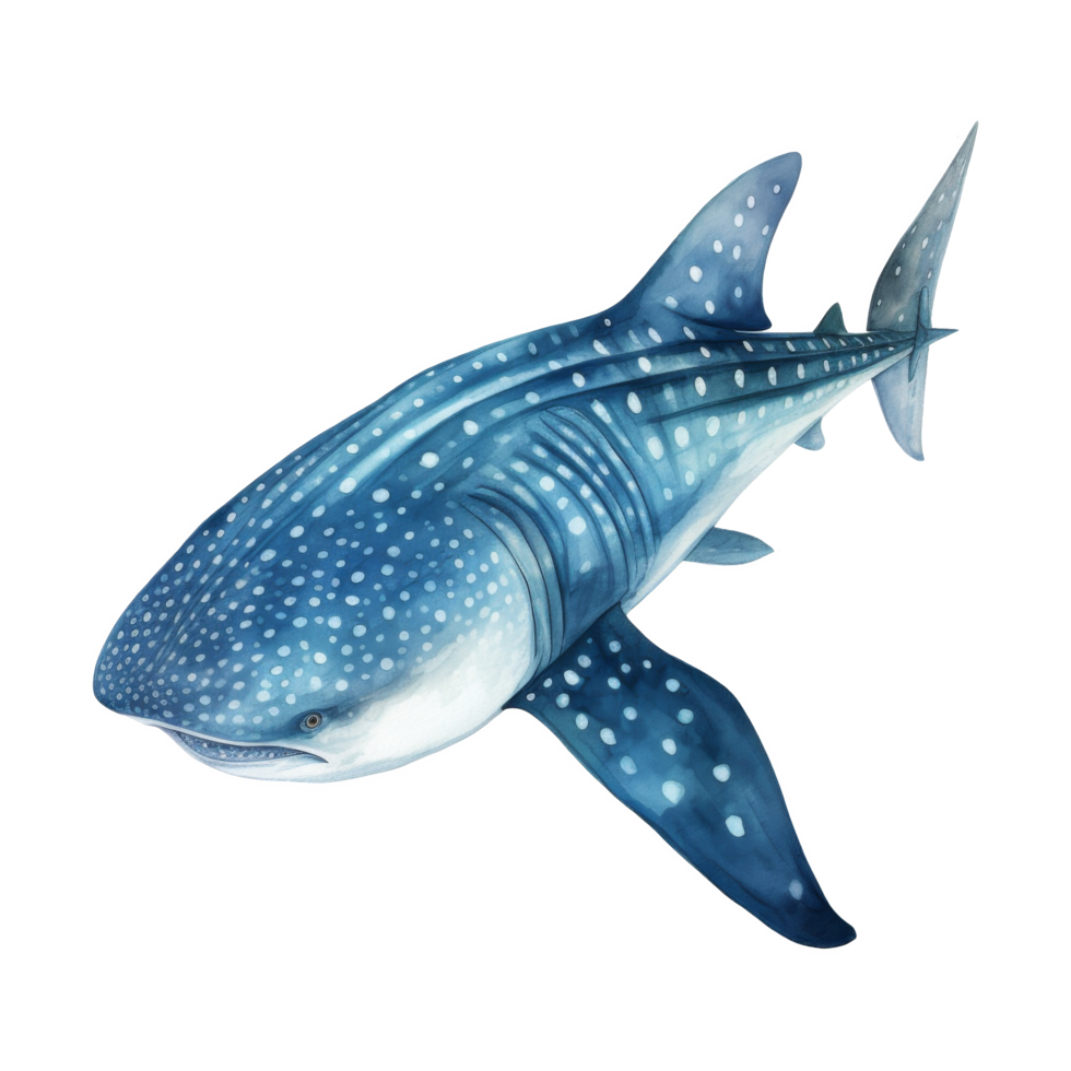 Whale Shark, Animal Illustration. Watercolor Style png