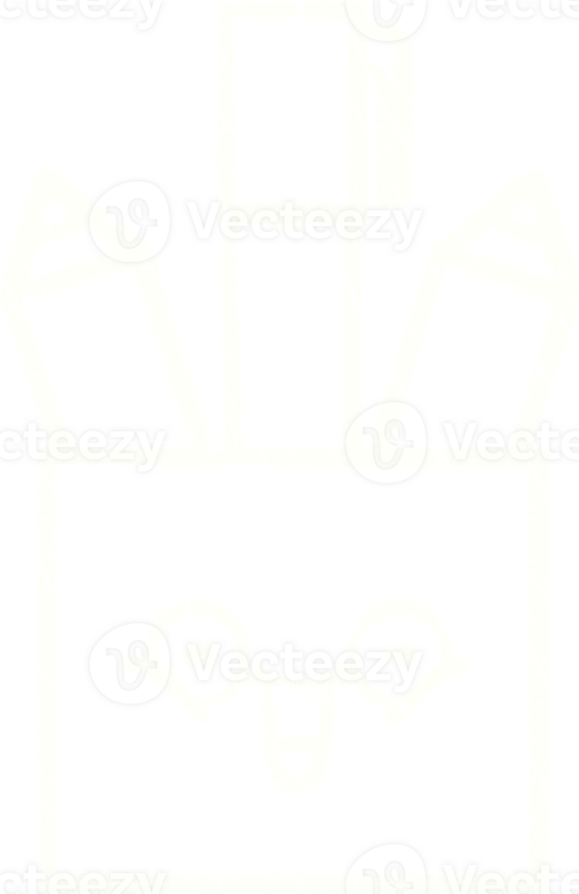 a white outline of a box with two pencils inside png