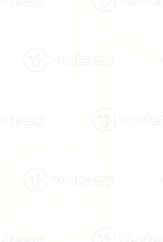 a drawing of a music note with a white outline png