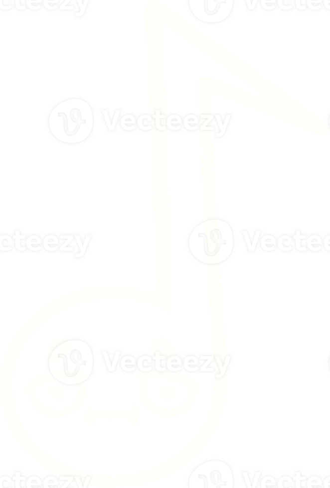 a drawing of a music note with a white outline png