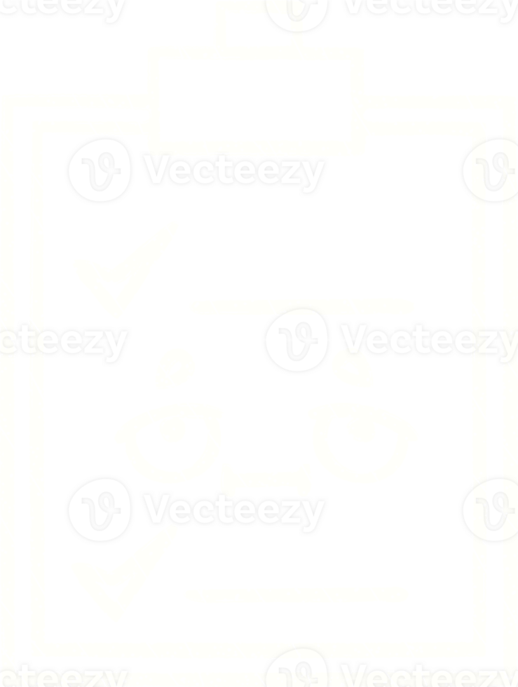 a white outline of a check list icon png
