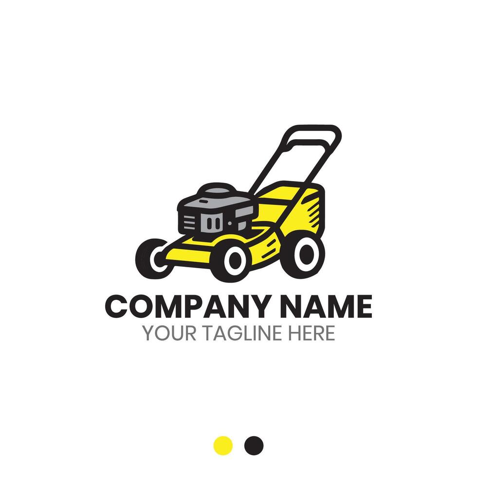 Lawn mower logo design for lawn care service vector