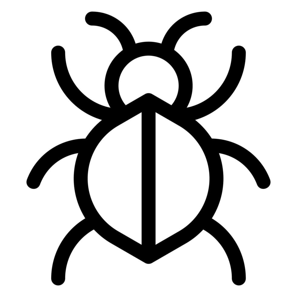 bug line icon isolated on white background vector