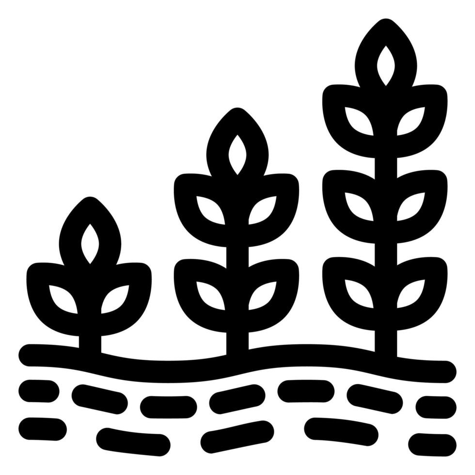 planting line icon isolated on white background vector