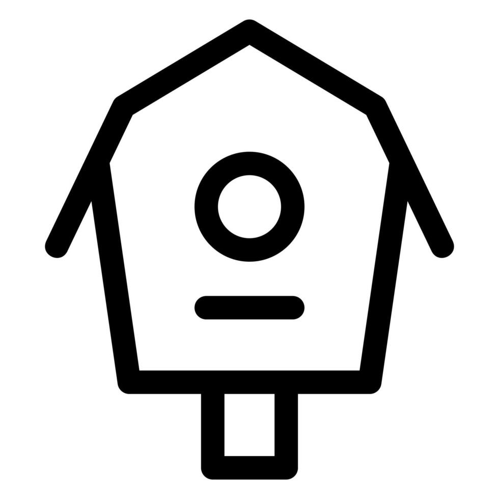 bird house line icon isolated on white background vector