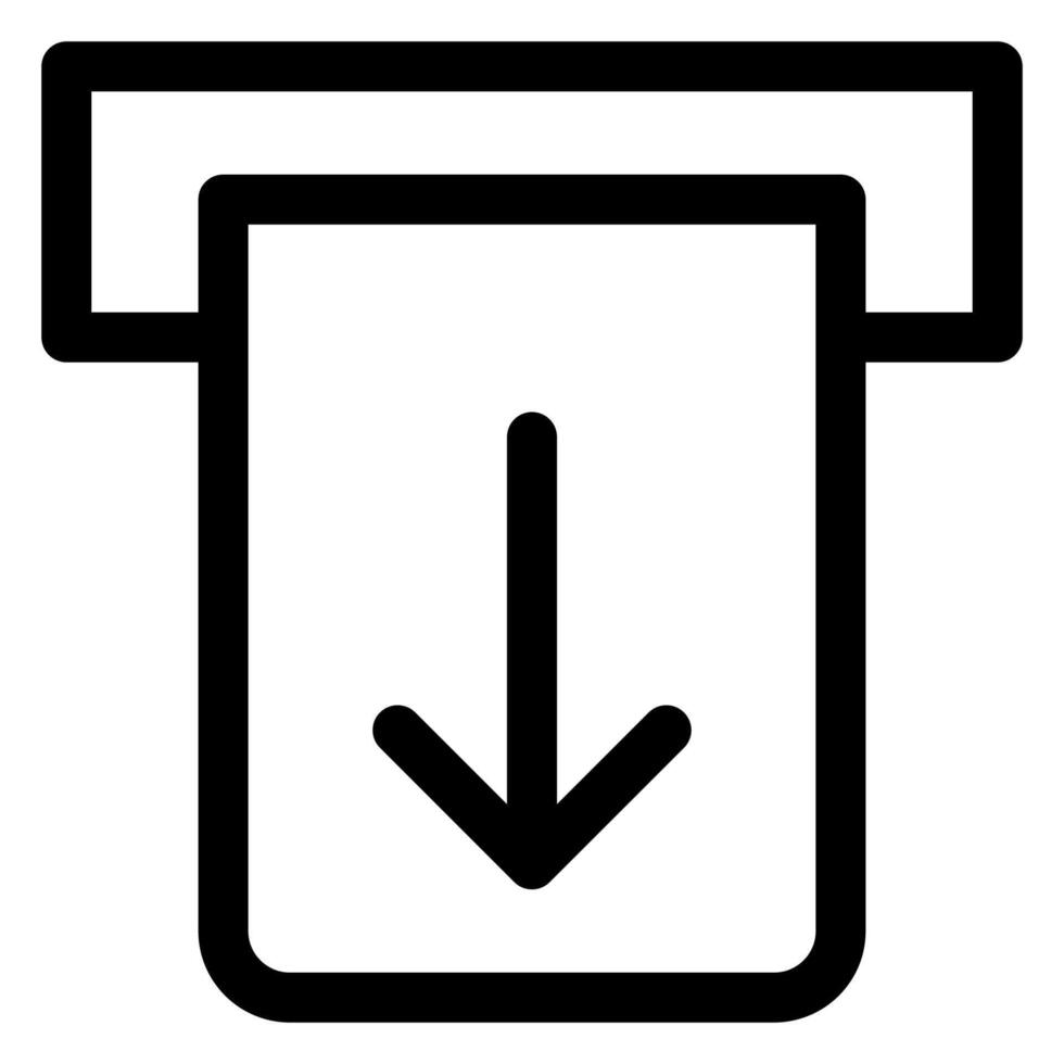 withdrawal line icon isolated on white background vector