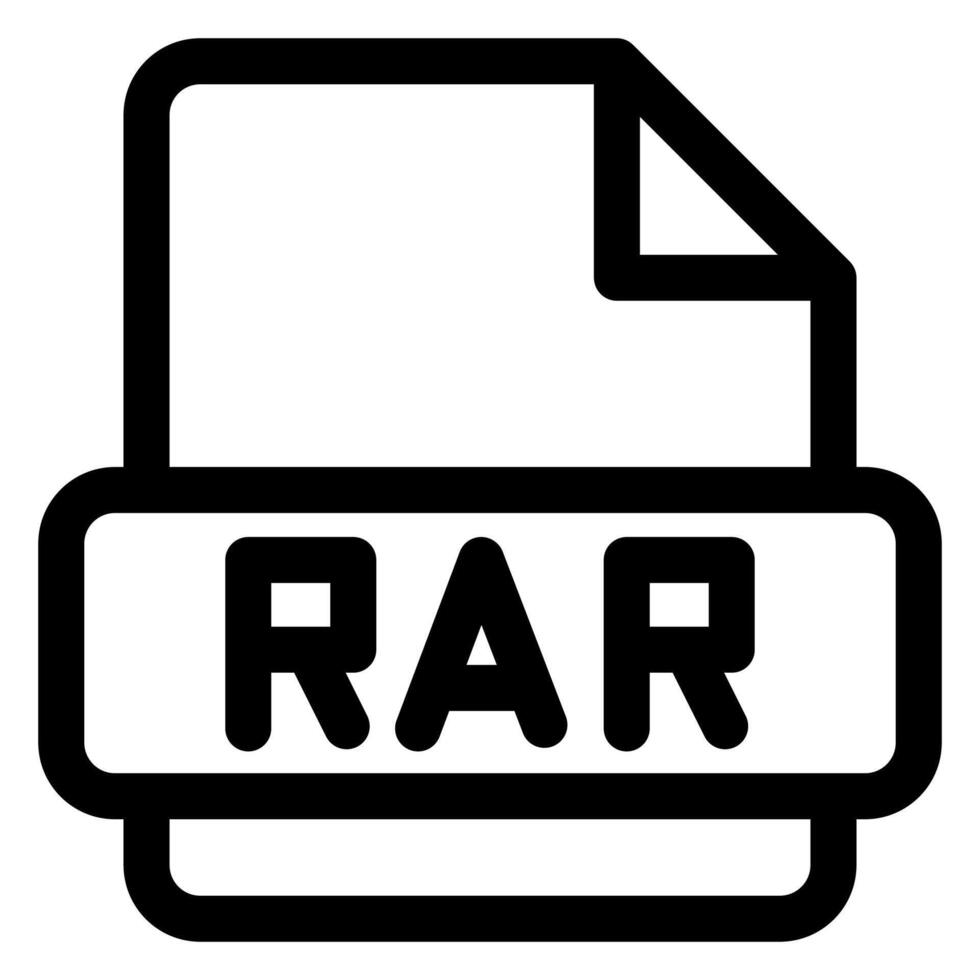 rar line icon illustration isolated on white background vector