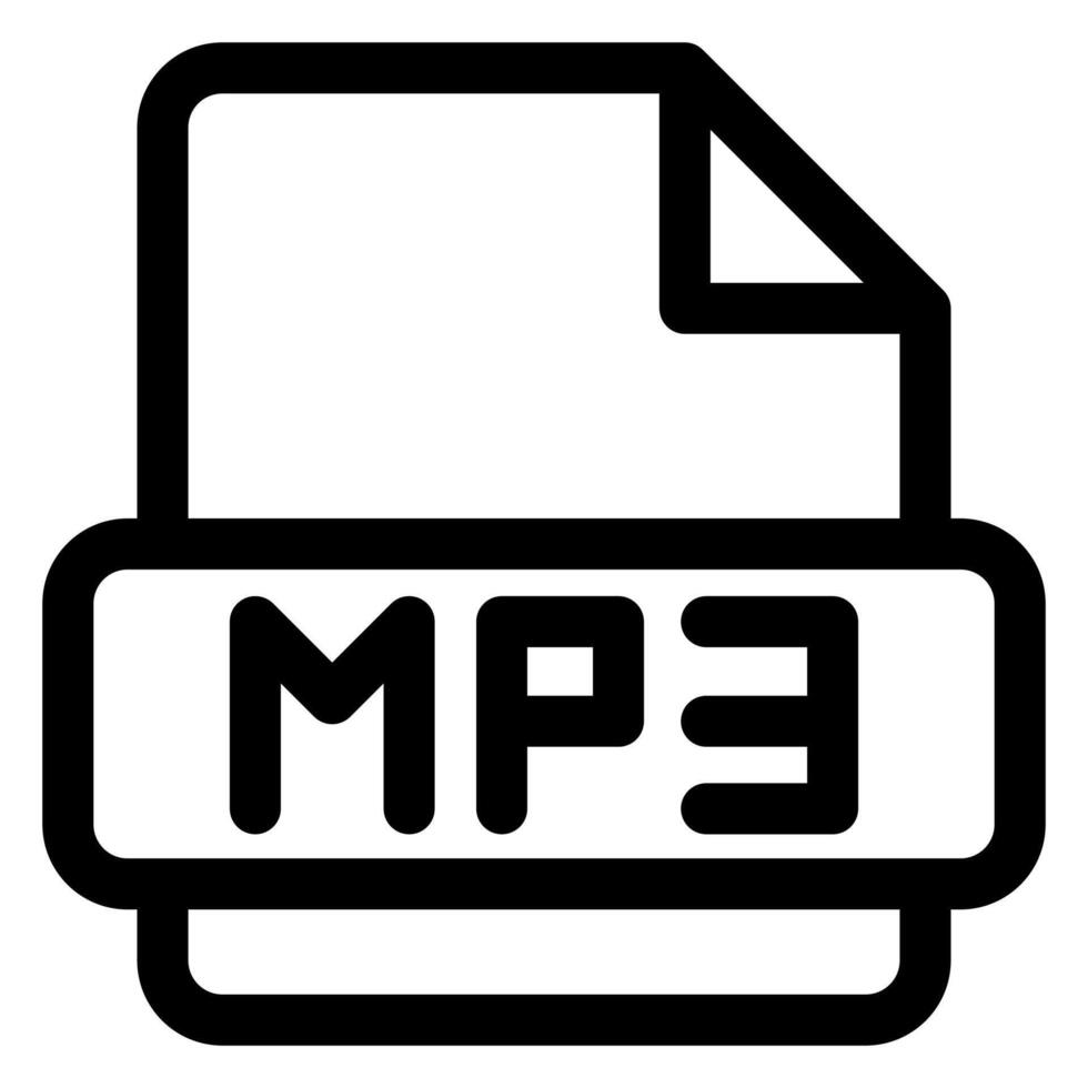 mp3 line icon illustration isolated on white background vector