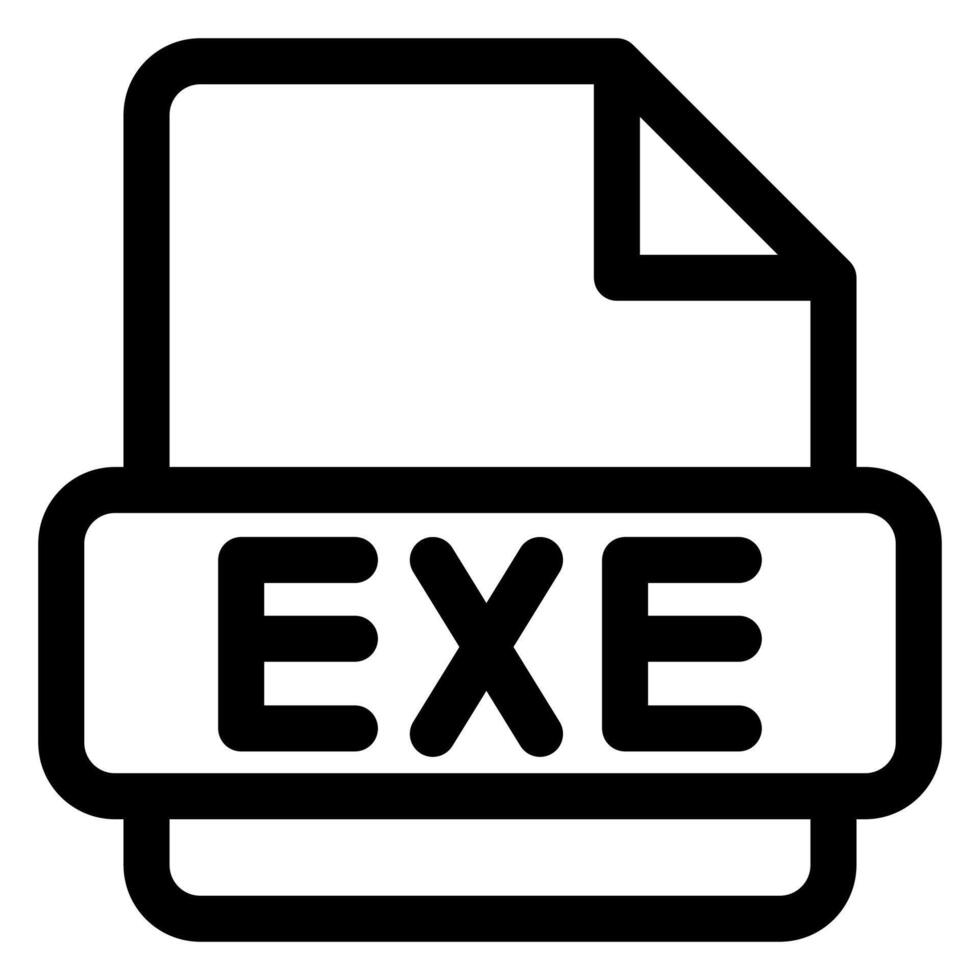 exe line icon illustration isolated on white background vector