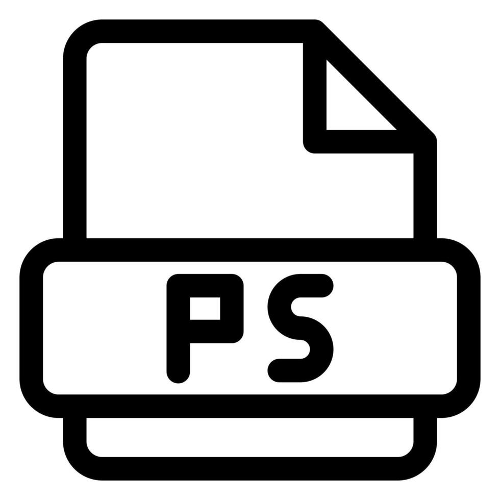 ps line icon illustration isolated on white background vector