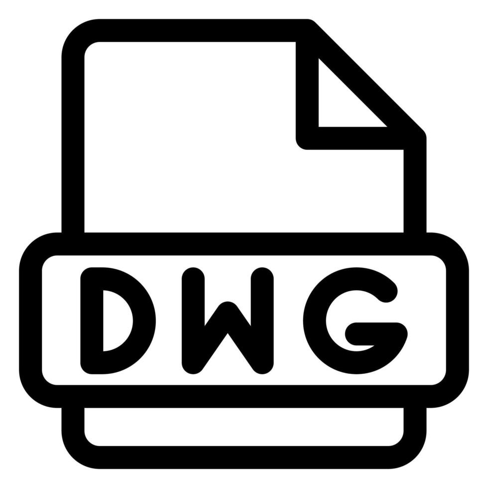 dwg line icon illustration isolated on white background vector