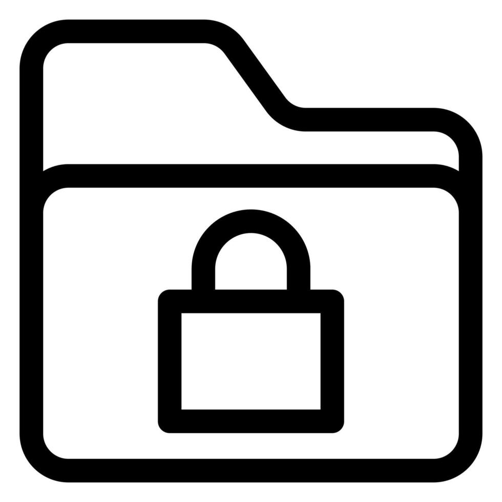lock line icon illustration isolated on white background vector