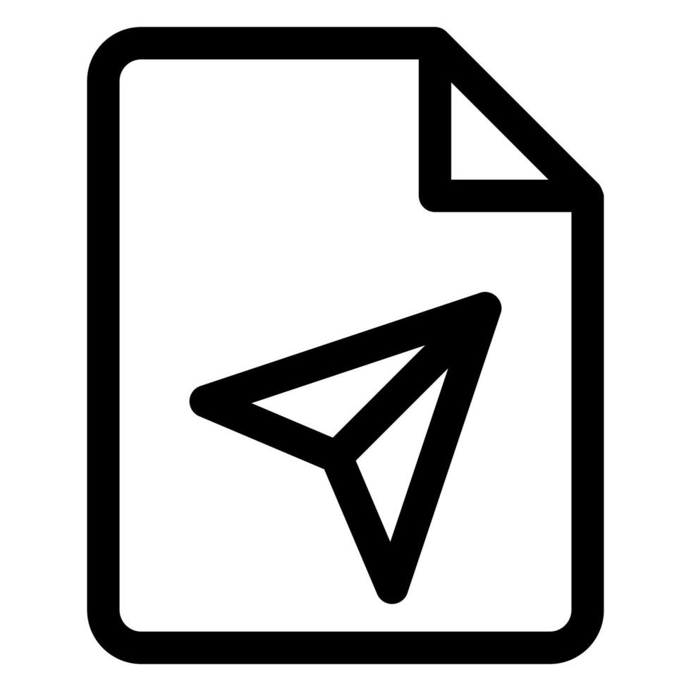 paper plane line icon illustration isolated on white background vector