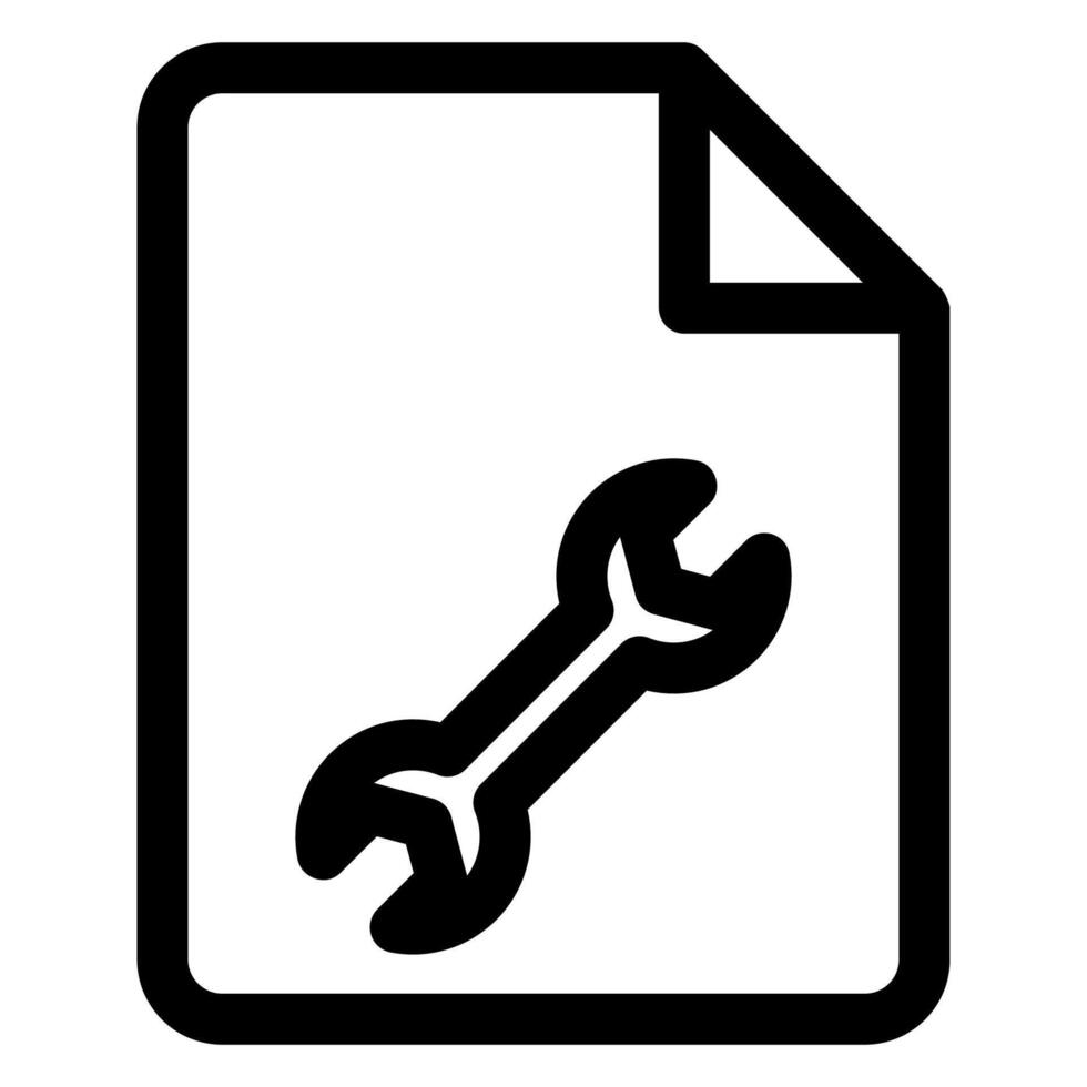 wrench line icon illustration isolated on white background vector
