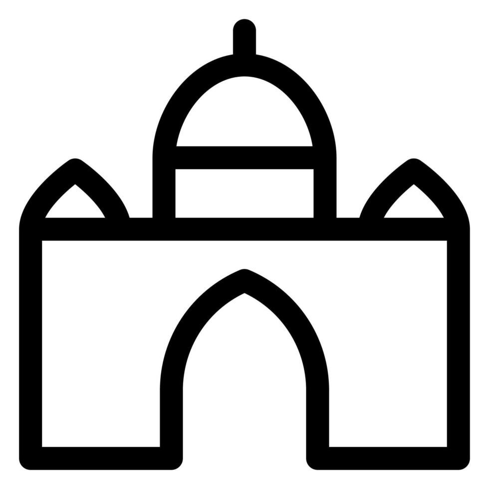 taj mahal line icon illustration isolated on white background vector
