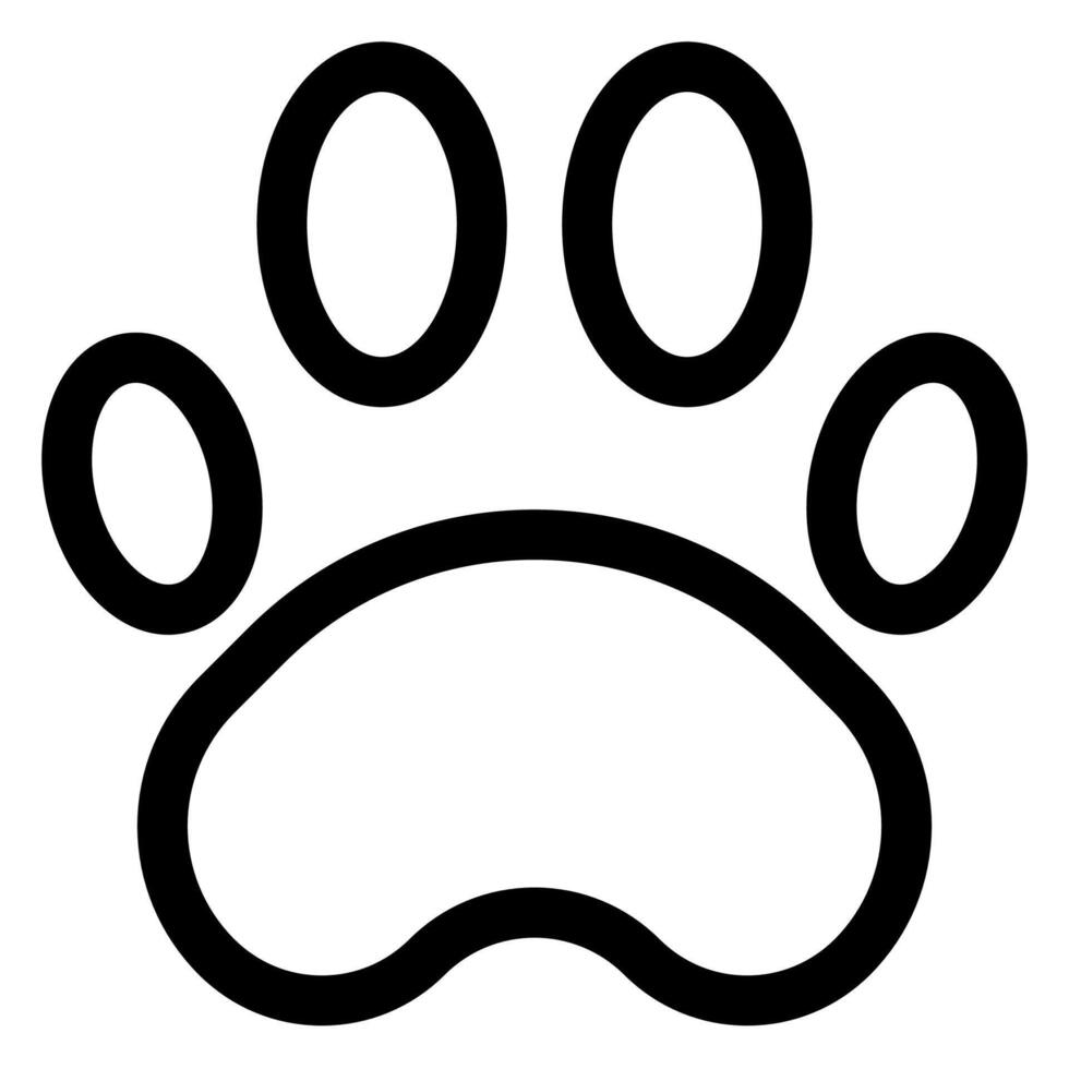 paw line icon illustration isolated on white background vector