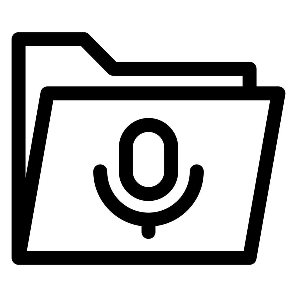 mic line icon illustration isolated on white background vector