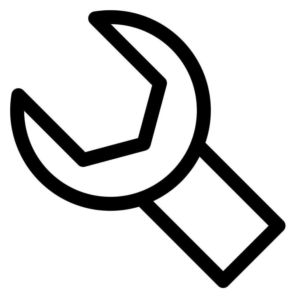 wrench line icon illustration isolated on white background vector
