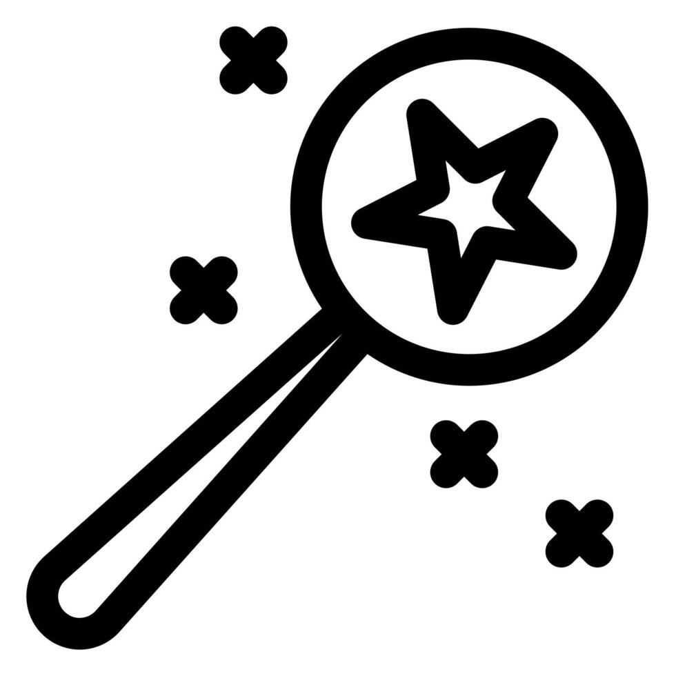 magic wand line icon illustration isolated on white background vector