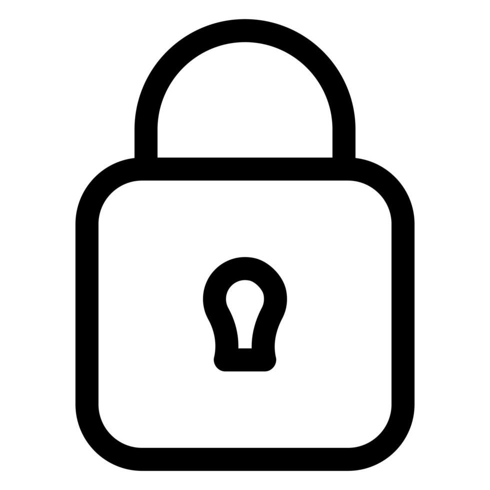 padlock line icon illustration isolated on white background vector