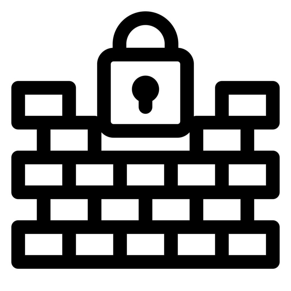 firewall line icon illustration isolated on white background vector