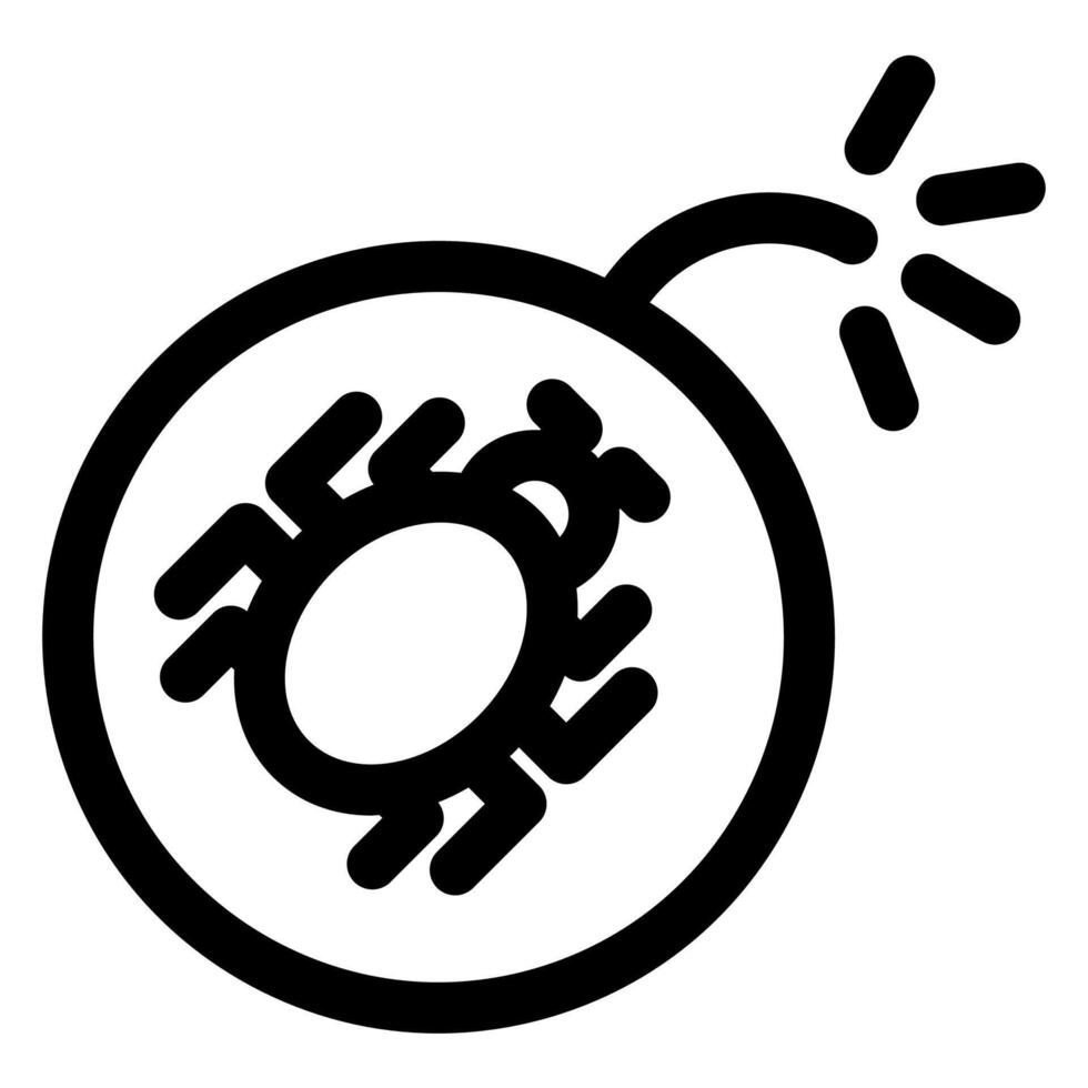 bomb line icon illustration isolated on white background vector