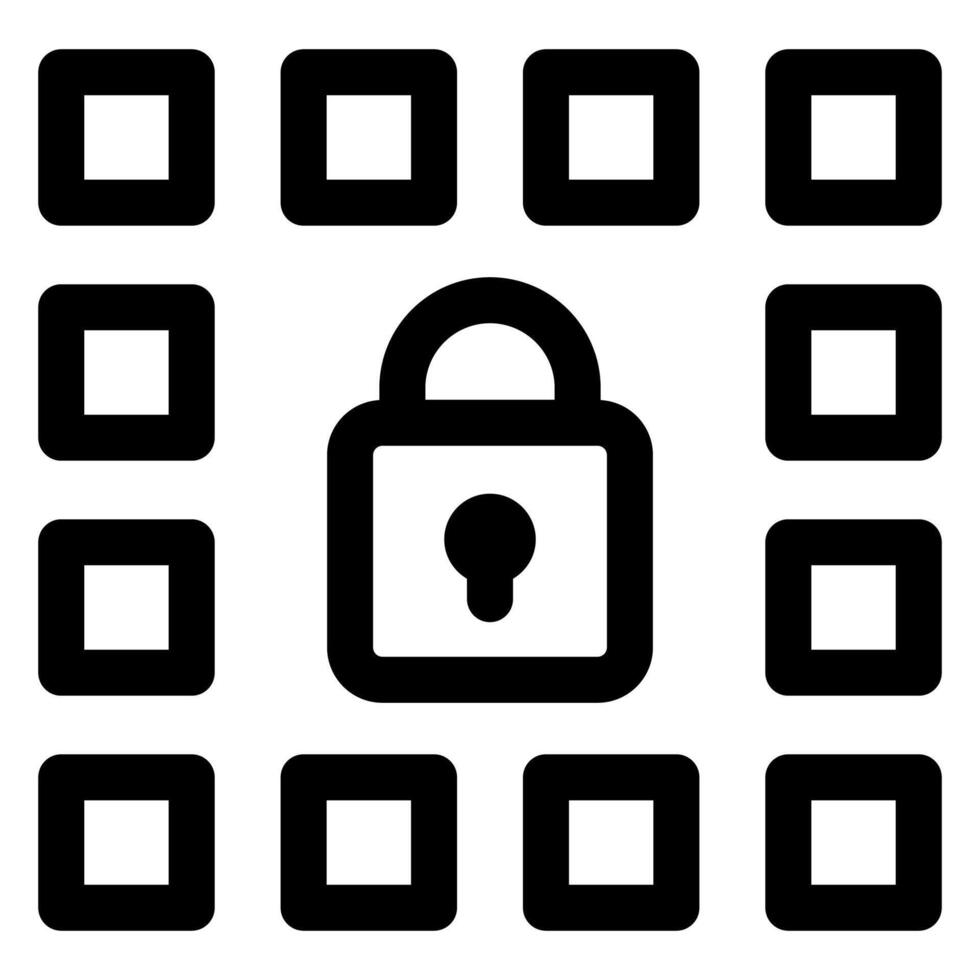 pass code line icon illustration isolated on white background vector