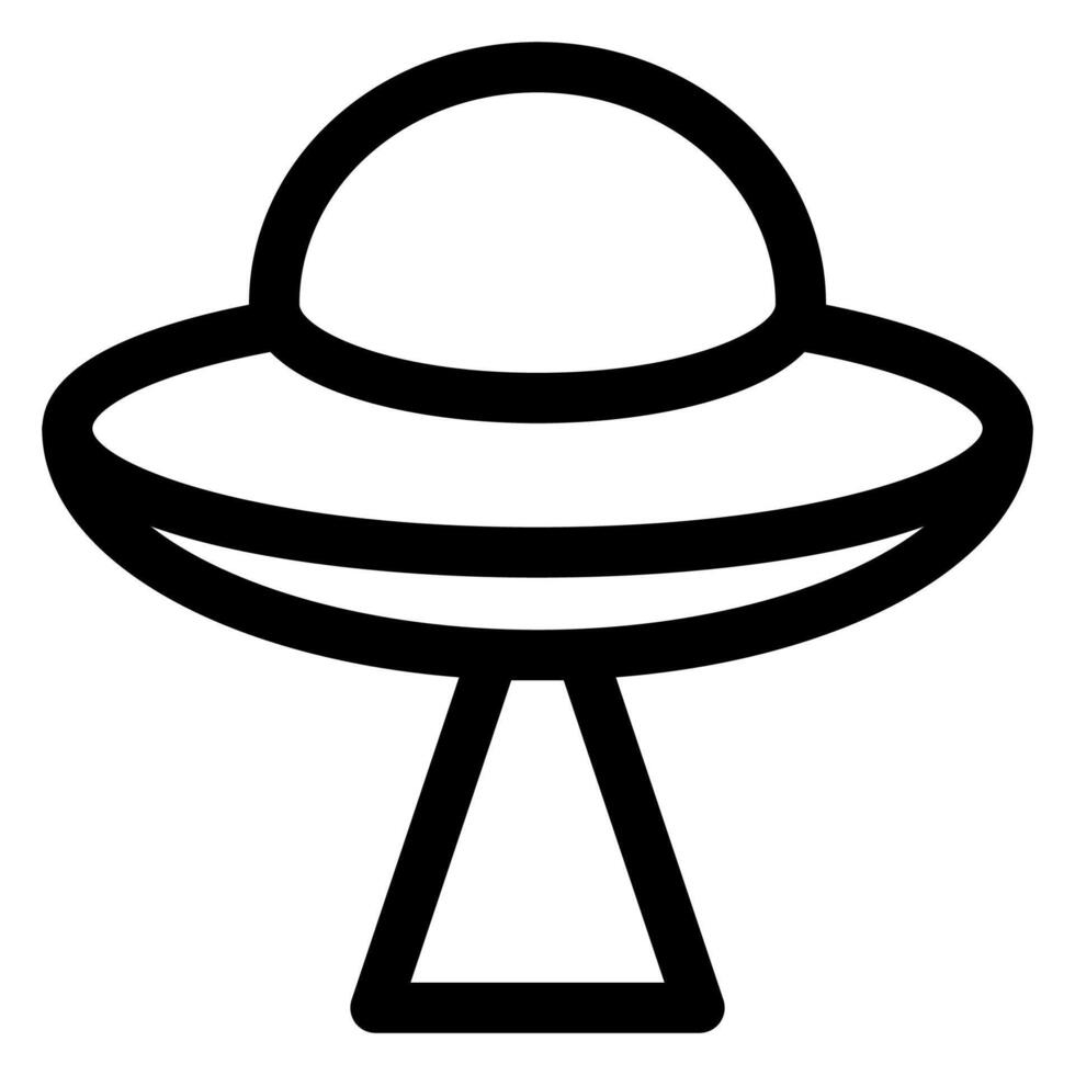 flying ufo line icon illustration isolated on white background vector