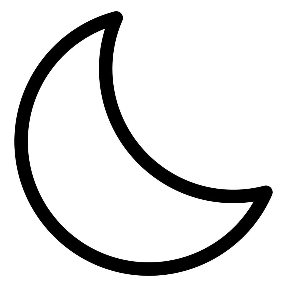 moon line icon illustration isolated on white background vector