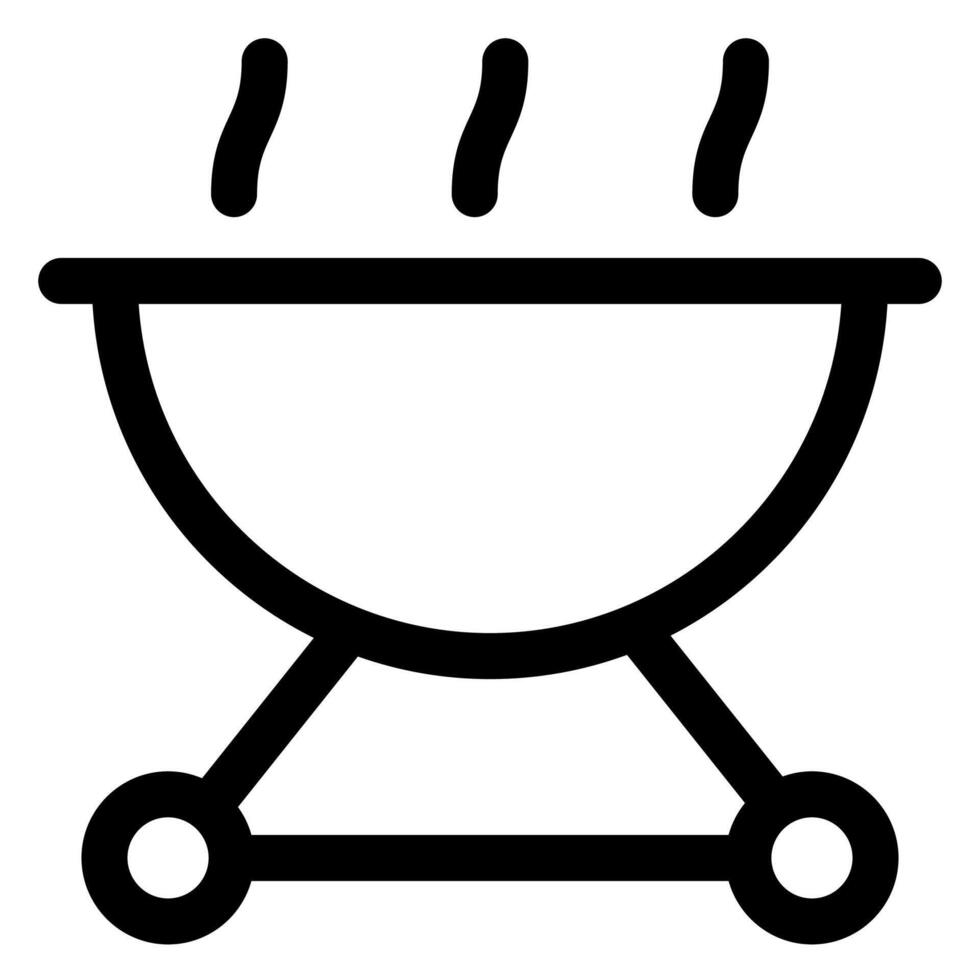 grill line icon illustration isolated on white background vector