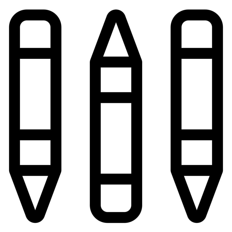crayon line icon illustration isolated on white background vector