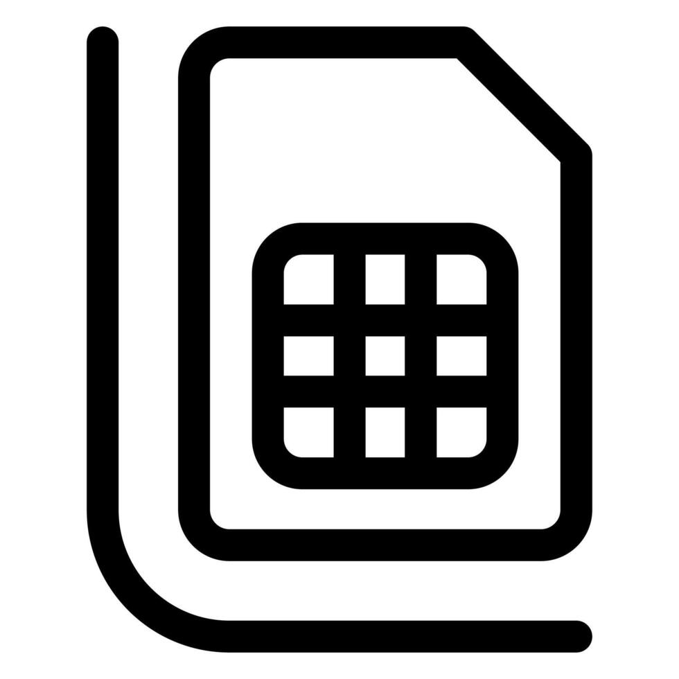 sim card line icon illustration isolated on white background vector