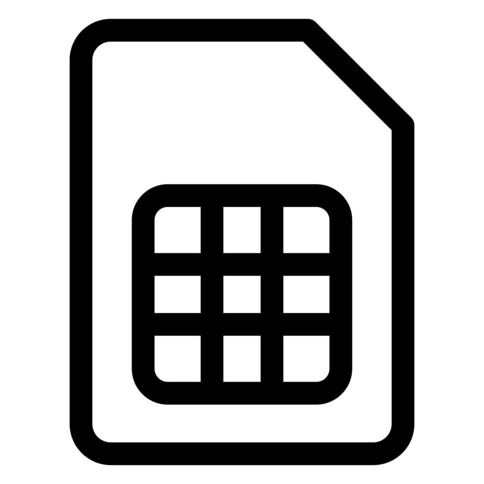sim card line icon illustration isolated on white background vector