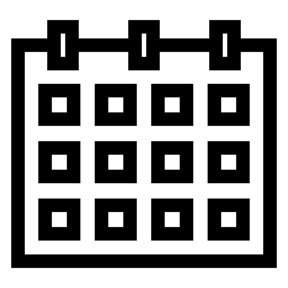 calendar line icon illustration isolated on white background vector