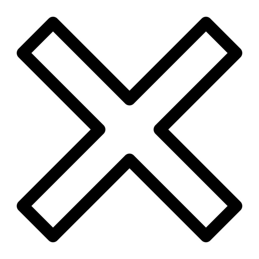 x mark line icon illustration isolated on white background vector