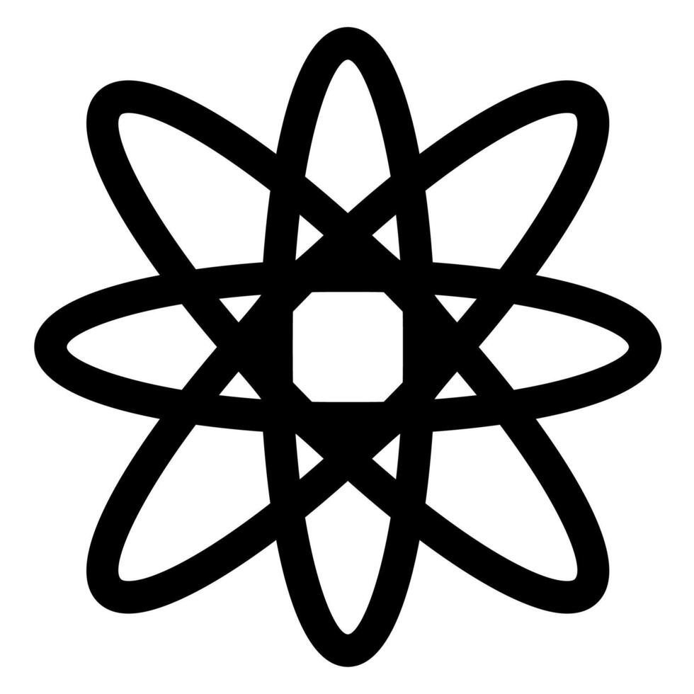 atom line icon illustration isolated on white background vector