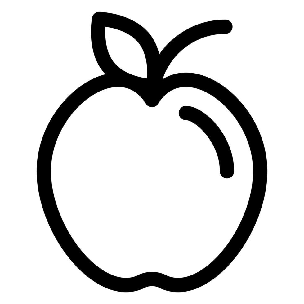 apple line icon illustration isolated on white background vector