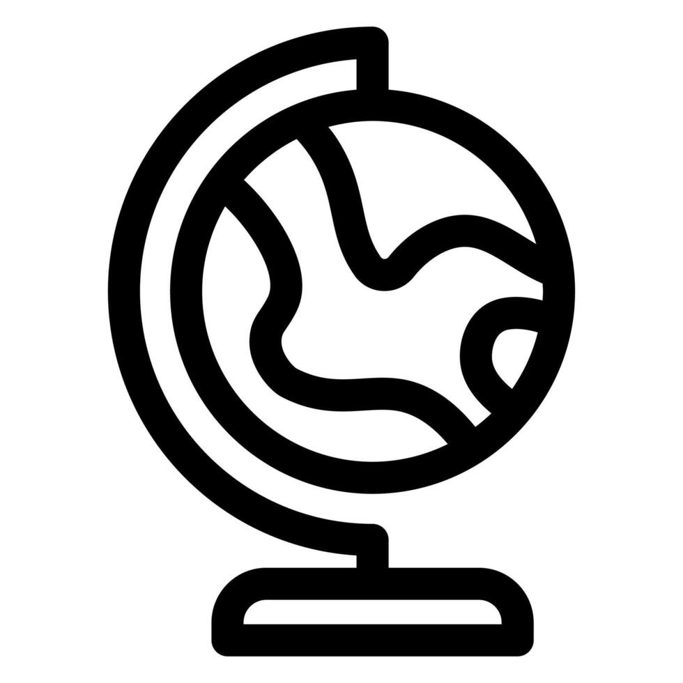 table globe line icon illustration isolated on white background vector
