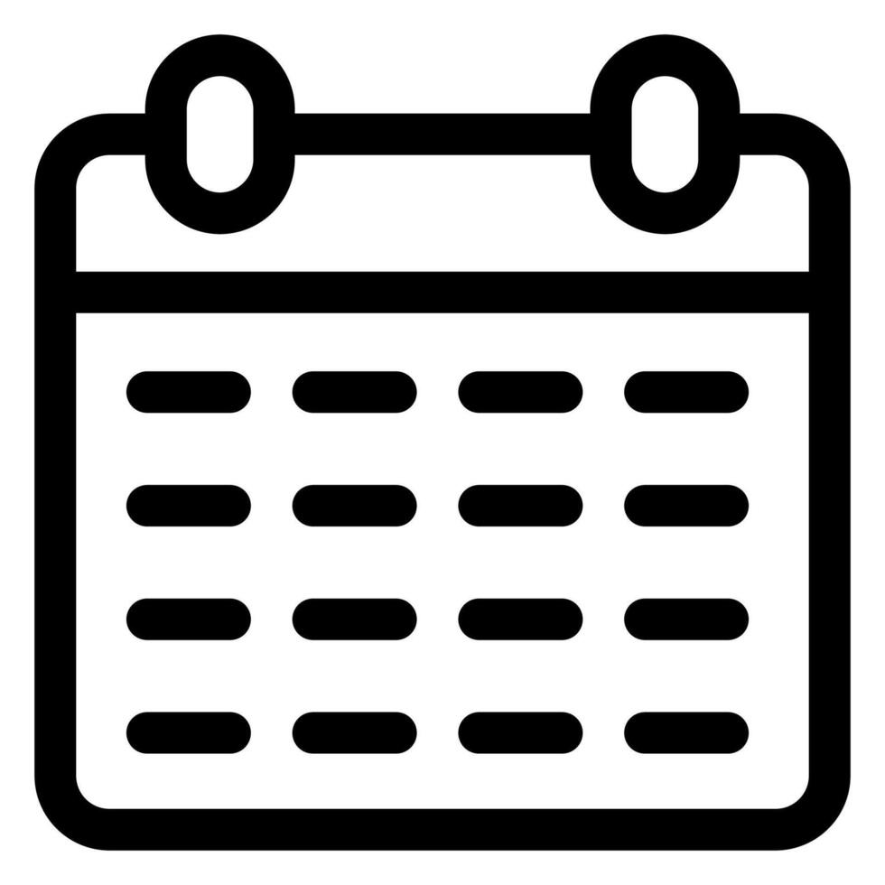 calendar line icon illustration isolated on white background vector
