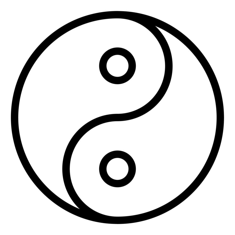 yin line icon illustration isolated on white background vector