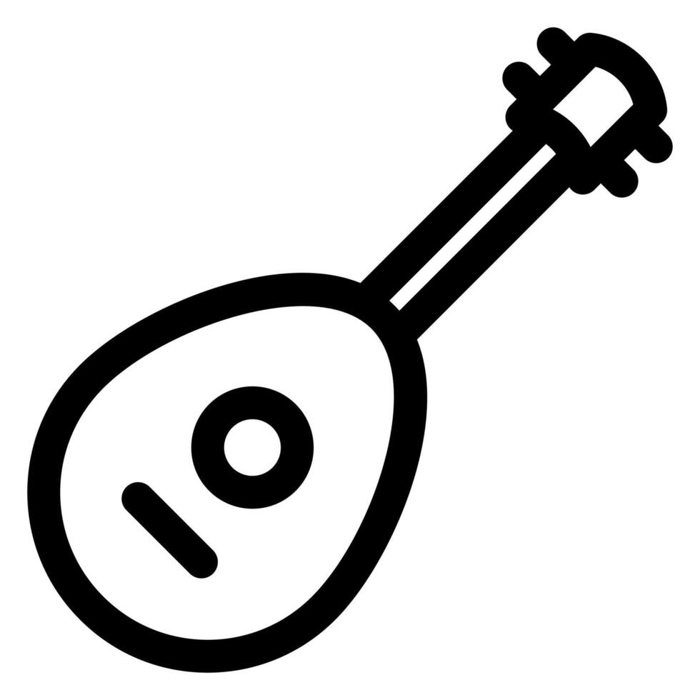 mandolin line icon illustration isolated on white background vector