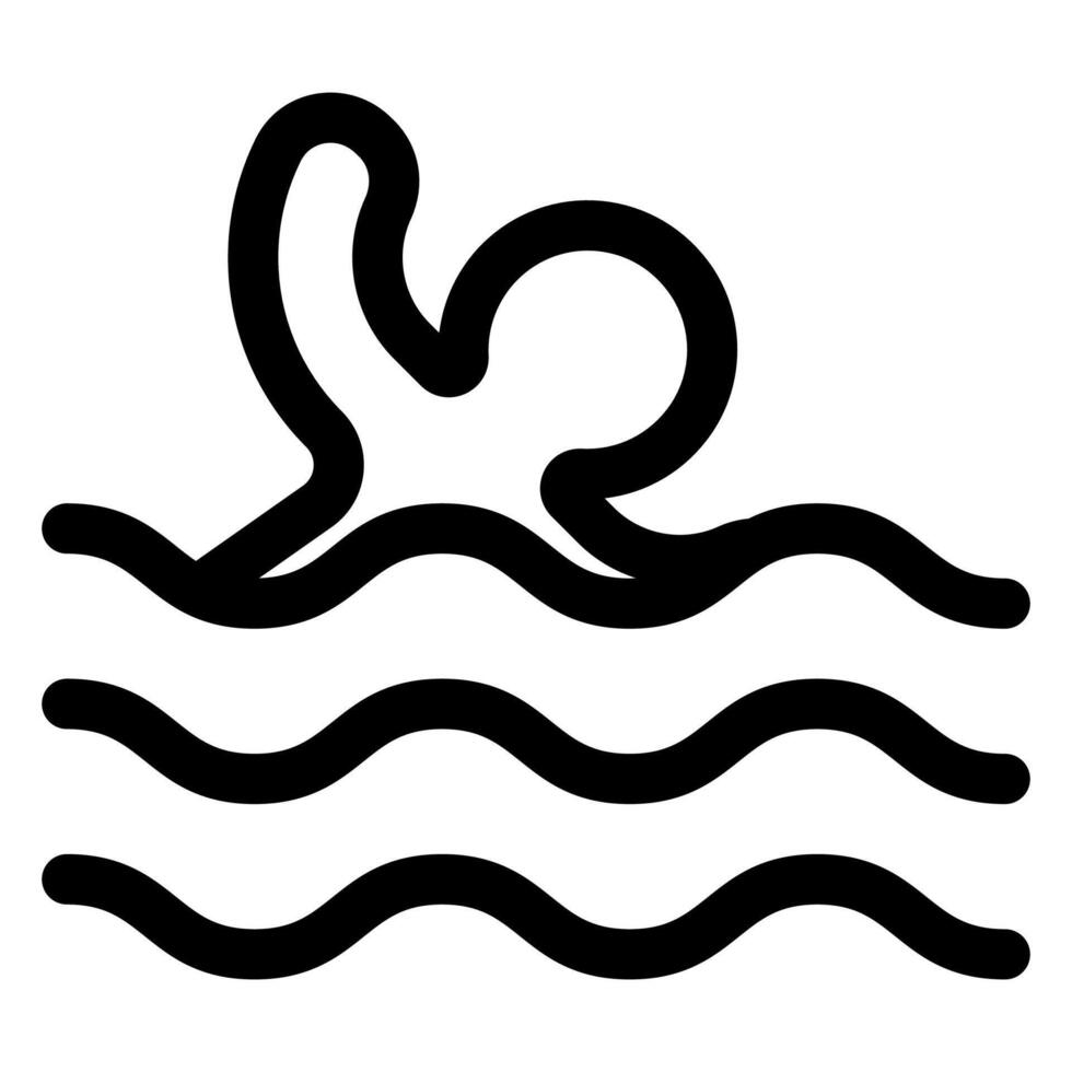 swimming line icon illustration isolated on white background vector
