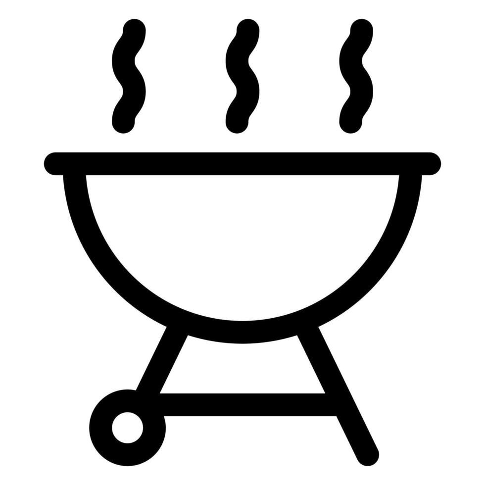 grill line icon illustration isolated on white background vector