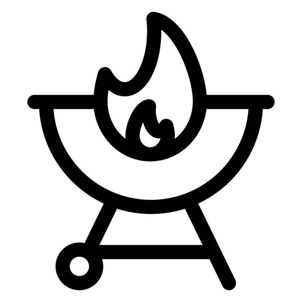 grill line icon illustration isolated on white background vector